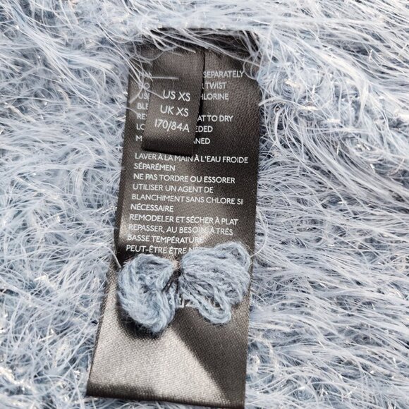 ANTHROPOLOGIE Larkin Shimmer Fuzzy Cardigan Blue - Picture 5 of 6